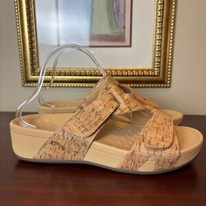 Vionic Kyla Platform Slide Sandals Gold Cork Women's Size 10 NEW